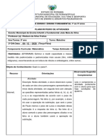 9º ROTEIRO DE PLANO DE AULA de Matemática