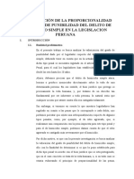 La Valoración de La Proporcionalidad Del Grado de Punibilidad Del Delito de Homicidio Simple en La Legislacion Peruana