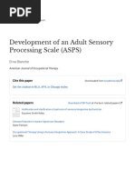 Development of An Adult Sensory Processing Scale (ASPS) : Erna Blanche