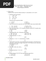 Latihan SOAL PAS Matematika Kelas 7 Kuri