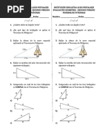 Evaluación Teorema de Pitágoras