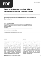 La Rehumanización, Sentido Último de La Decolonización Comunicacional