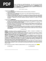 Convenio de Terminación Del Contrato de Comisión Mercantil