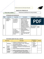 SESIÓN DE APRENDIZAJE - Matemática