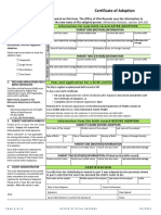 Certificate of Adoption: Information For New Birth Record AFTER ADOPTION