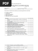 Homeroom Guidance Class Observation Tool