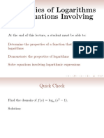 M19 Equations Involving Logarithms