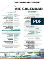 Semester 1 Semester 2: Academic Calendar