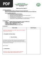 Luisa Medel National High School: Ramylu Drive, Tangub, Bacolod City SY 2021 - 2022 Detailed Lesson Plan in English 10