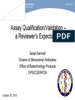 Assay Qualification/Validation - A Reviewer's Expectations