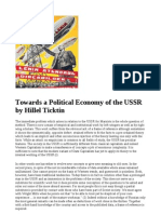 Towards A Political Economy of The USSR by Hillel Ticktin