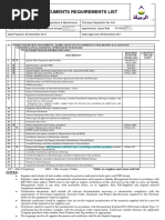 Supplier Documents Requirements List: Notes