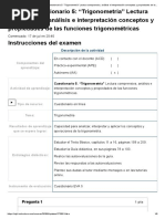 Examen - (AAB02) Cuestionario 5 - "Trigonometría" Lectura Comprensiva, Análisis e Interpretación Conceptos y Propiedades de Las Funciones Trigonométricas