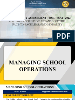 School Safety Assessment Tool (Ssat) 2022: For The Progressive Expansin of The Face-To-Face Learning Modality