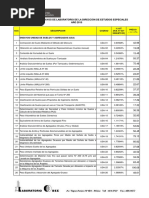 Tarifa de Ensayos de Laboratorio 2015 (Uit 3850 - 18)