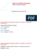 Construction of Analytic Functions: (Milne-Thomson Method)