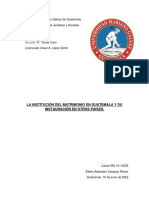 La Institución Del Matrimonio en Guatemala y Su Instauración en Otros Paises.