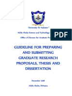 Guideline For Preparing and Submitting Graduate Research Proposals, Thesis and Dissertation-Final