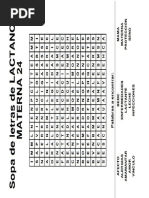 Letras Lactancia SOPA DE LETRAS