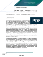 Informe de Auditoría Interna de Gestion Al Proceso de Direccionamiento Estratégico V 001