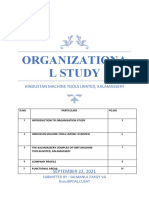 Organizationa L Study: Hindustan Machine Tools Limited, Kalamassery