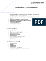 Non Destructive Testing (NDT L-2) Course Contents