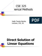 CSE 325 Numerical Methods: Sadia Tasnim Barsha Lecturer, CSE, SU