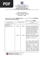 Department of Education: Office of The Principal Accomplishment Report September 1, 2021