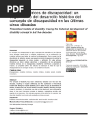 Modelos Teóricos de Discapacidad Un Seguimiento Del Desarrollo Histórico Del Concepto de Discapacidad en Las Últimas Cinco Décadas