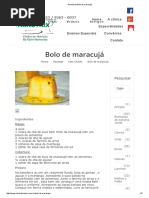 Receita de Bolo de Maracuja