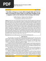 The Effect of Return On Assets, Debt To Equity Ratio and Current Ratio On Earning Per Share (Study On LQ45 Index Banking Group Companies Listed On The Indonesia Stock Exchange 2015-2019)