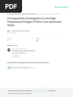 A Comparative Investigation On The High Temperature Fatigue of Three Cast Aluminum Alloys