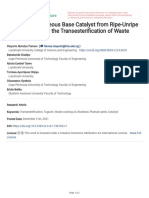 Green Heterogeneous Base Catalyst From Ripe-Unripe Plantain Peels For The Transesteri Cation of Waste Cooking Oil