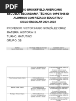 Alumnos Con Rezago Educativo - Historia 3-B