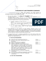 Application For Land Transfer Certificate SAMPLE FORM