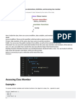 Accessing Class Member Example