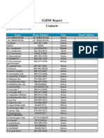 E2PDF Report Contacts: Name Phone Number Type Email Address