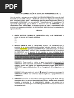 Minuta Creada para PRESTACION de SERVICIOS Cortos A Un Solo Pago