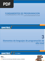 Fundamentos de Programación Elementos de Lenguaje de Programación Semana 2 Tema 3