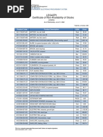 Legazpi Certificate of Non-Availability of Stocks: Product Code Product Description UOM Price