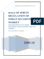 Role of SEBI in Regulation of Indian Capital Market