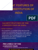 On Salient Features of The Constitution of India