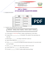 Activity in Class Ed and Ing Adjectives Ending