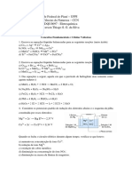 Exercicio I - Eletroquimica