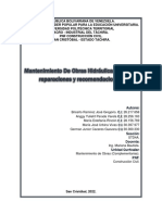 Mantenimiento de Obras Hidráulicas. Causas, Reparaciones y Recomendaciones