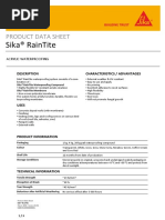 Sika® Raintite: Product Data Sheet