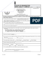 Tennessee State Form Articles of Organization