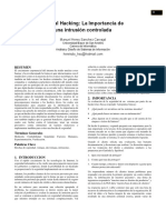 Ethical Hacking. La Importancia de Una Intrusión Controlada (Artículo) Autor Manuel Henry Sanchez Carvajal