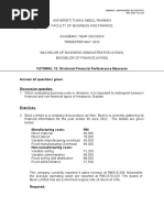 TUTORIAL 12: Divisional Financial Performance Measures Answer All Questions Given. Discussion Question