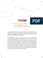 Los Principios Del Modelo Pedagógico en La Universidad A Distancia